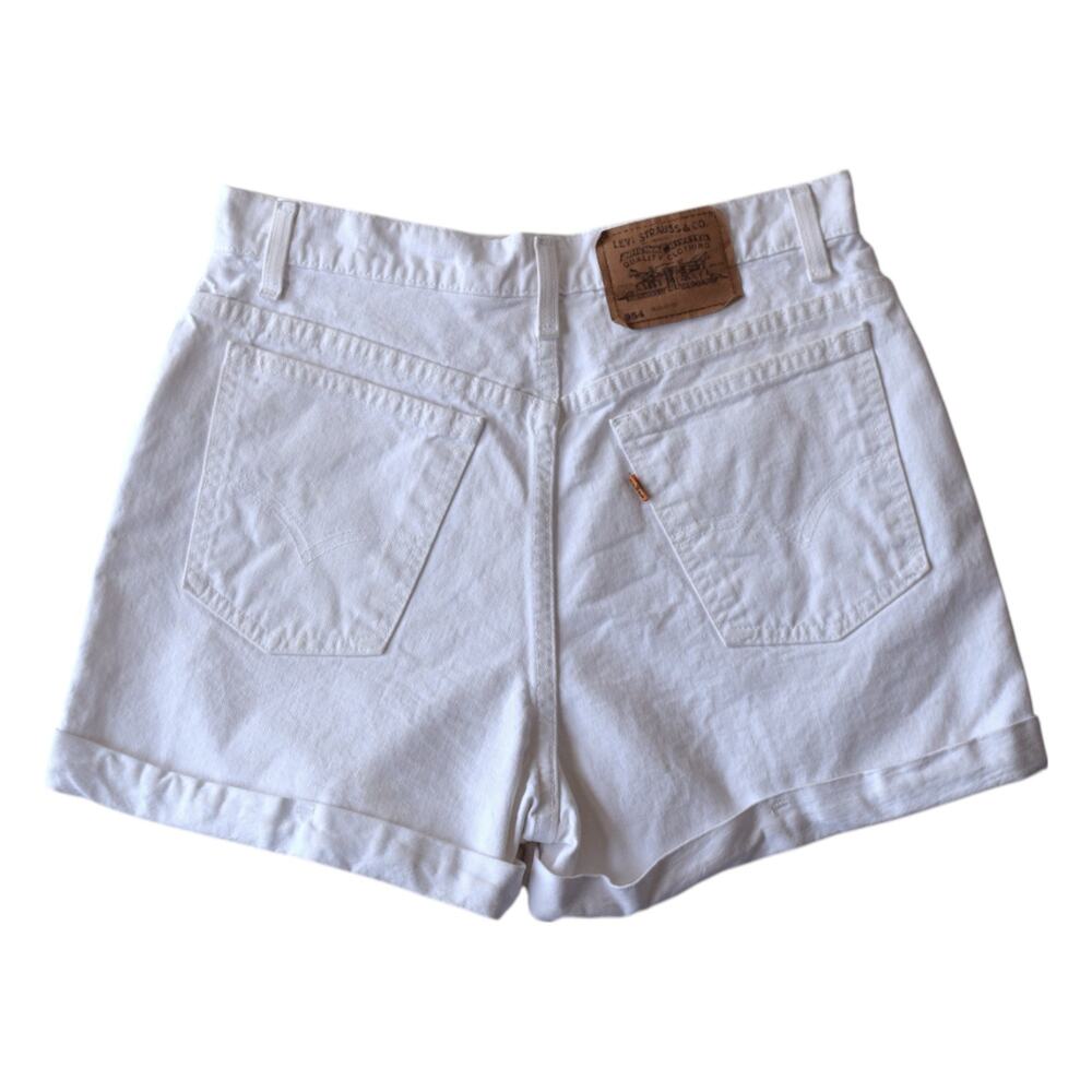 Levis 954 White High-Waisted Denim Shorts Size 31" Waist